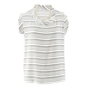 CAbi | Womens Madeline Top Stripe Size S Sleeveless Blouse White Black
